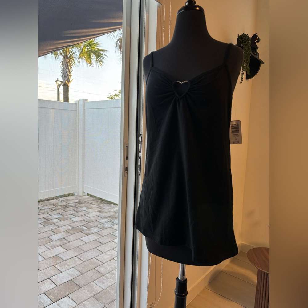 Torrid Black Camisole with Heart Accent
